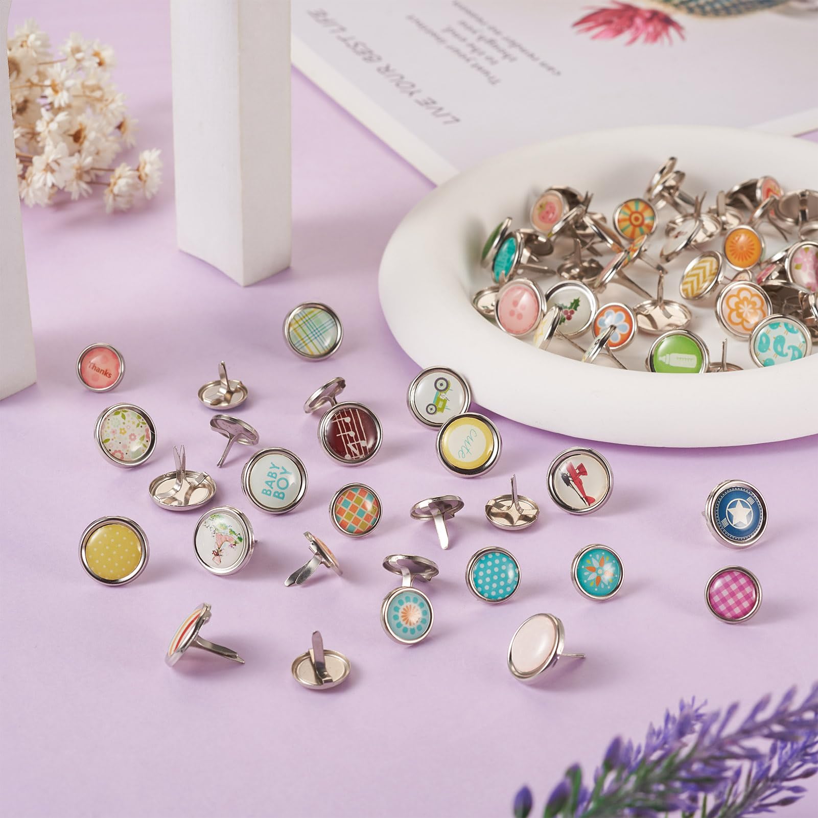 Amazon.co.jp: Beadthoven 約140個 ミックスパターン 2サイズ 鉄製